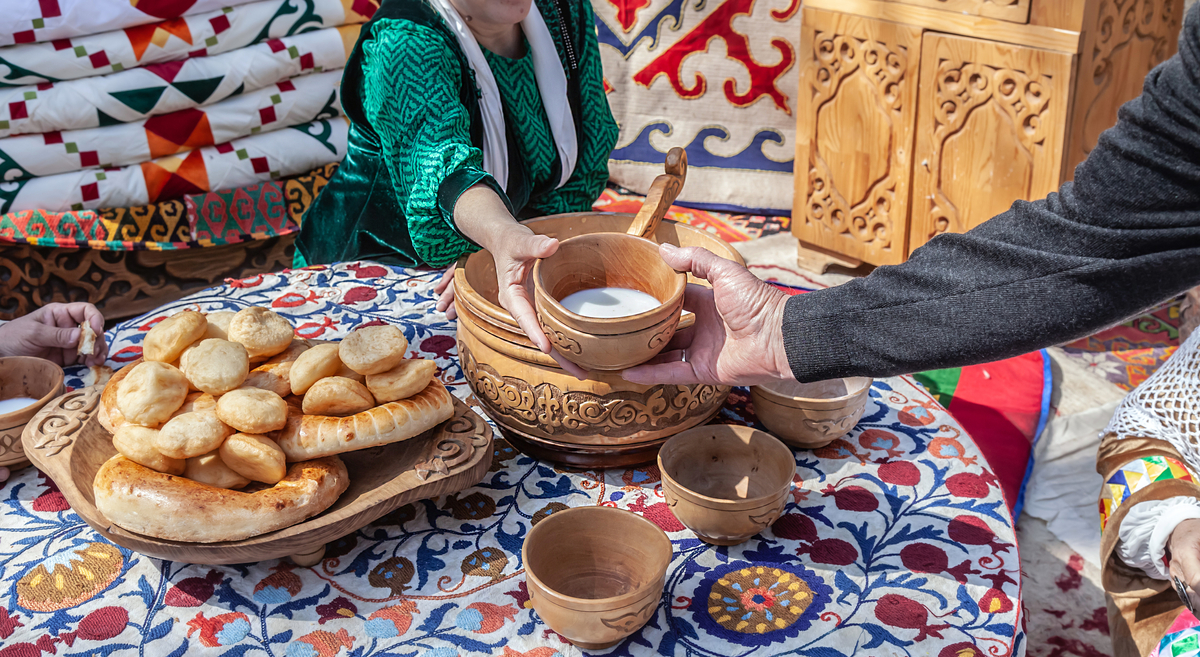 Traditional market food in Kyrgyzstan Traditional market food in Kyrgyzstan